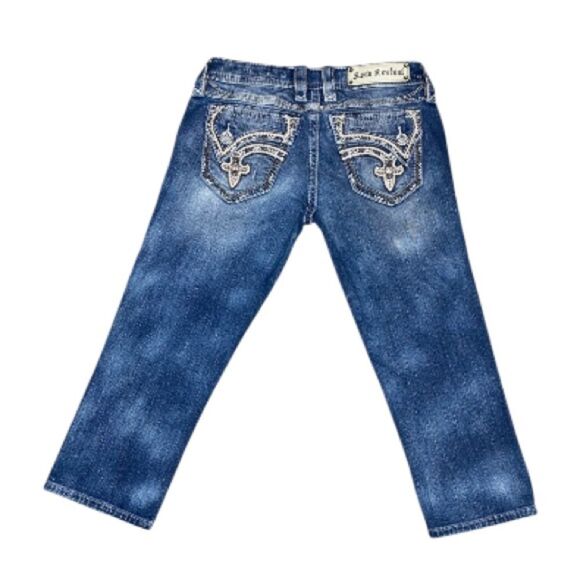 Rock Revival Alexia Crop Jeans Women’s 27 Low Rise Stretch Distressed EUC - Picture 2 of 12